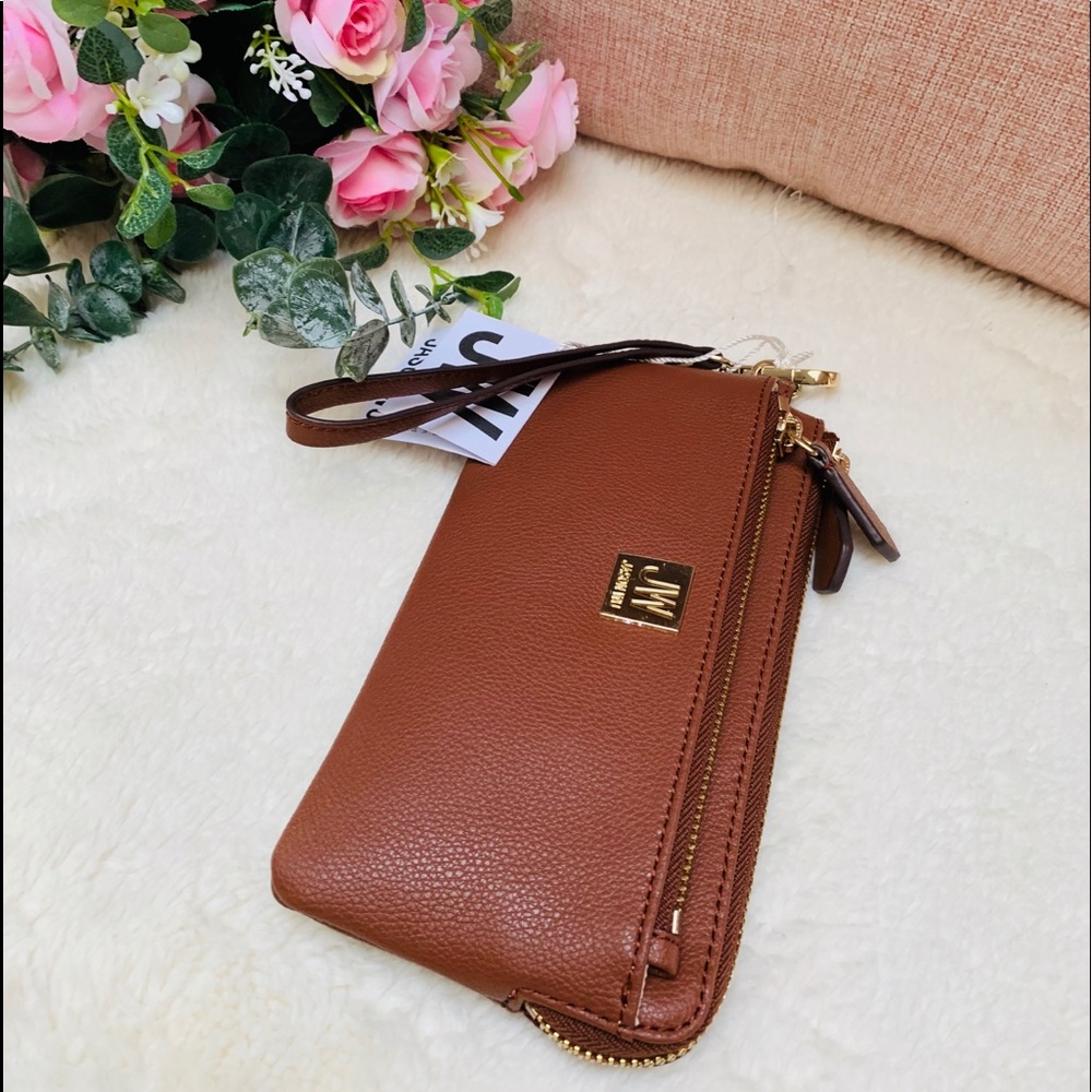 Jason Wu Double Zip Cognac Wallet - Picture 3 of 6